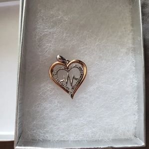 Zales double heart with Heartbeat Pendant